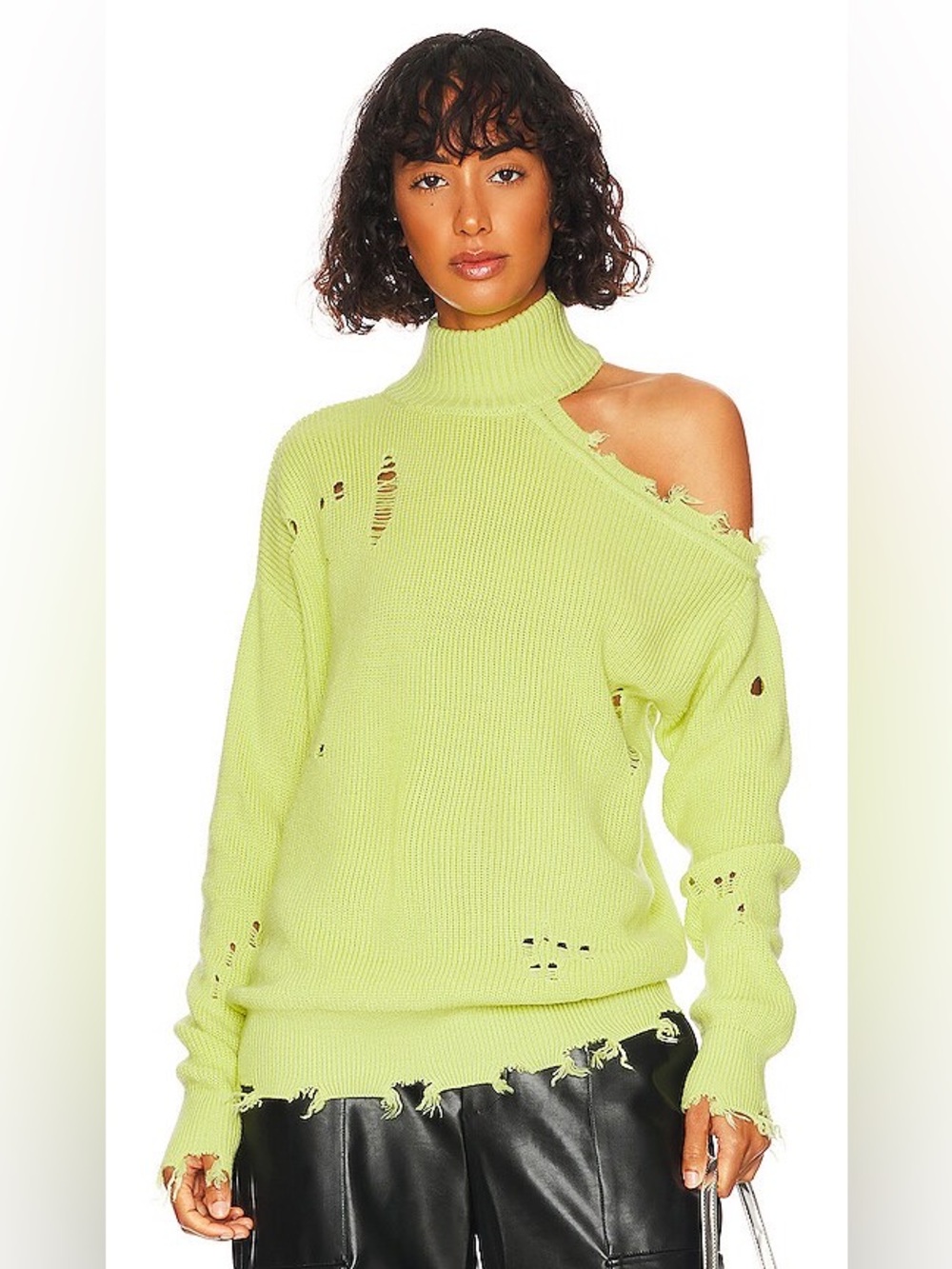 Lover + Friends Arlington Distressed Wool Blend Sweater Size Small